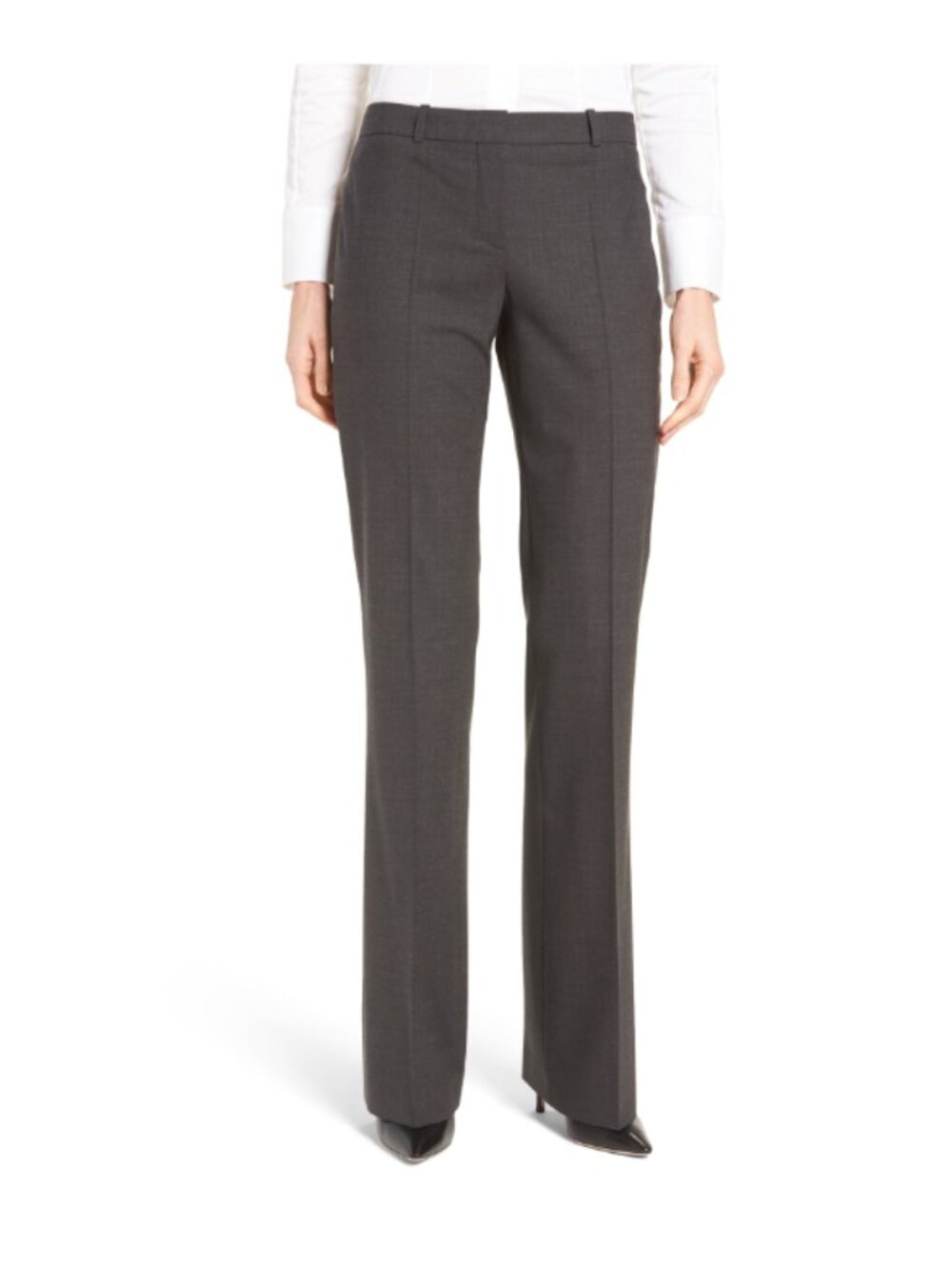 Hugo Boss Charcoal Grey Tailored Straight Leg Dress Pants Trousers Size 10